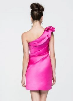 Ashley Lauren - 4005 Ruffled One Shoulder Pleated Sheath Dress 11 Ashley Lauren - 4005 Ruffled One Shoulder Pleated Sheath Dress