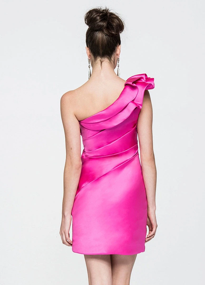 Ashley Lauren - 4005 Ruffled One Shoulder Pleated Sheath Dress 6 Ashley Lauren - 4005 Ruffled One Shoulder Pleated Sheath Dress