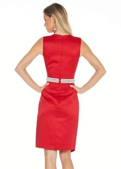 Ashley Lauren - 4048 Pearl & Rhinestone Belted Cocktail Dress