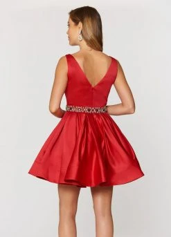 Ashley Lauren - 4049 Beaded Belt A-Line Cocktail Dress 9 Ashley Lauren - 4049 Beaded Belt A-Line Cocktail Dress