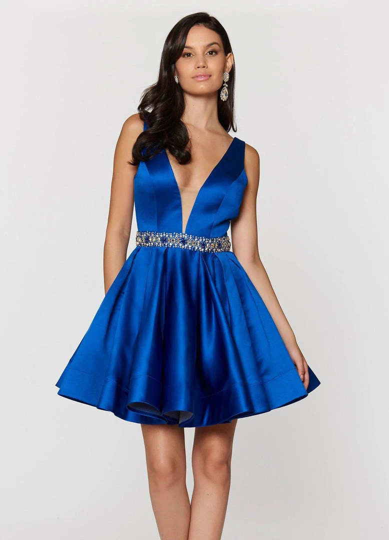 Ashley Lauren - 4049 Beaded Belt A-Line Cocktail Dress 6 Ashley Lauren - 4049 Beaded Belt A-Line Cocktail Dress