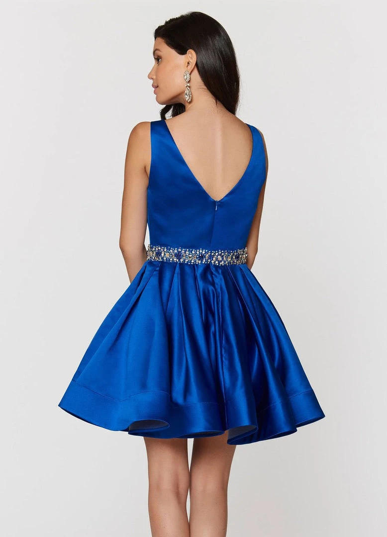 Ashley Lauren - 4049 Beaded Belt A-Line Cocktail Dress 7 Ashley Lauren - 4049 Beaded Belt A-Line Cocktail Dress