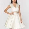 Ashley Lauren - 4052 V-Neck Two Piece Cocktail Dress