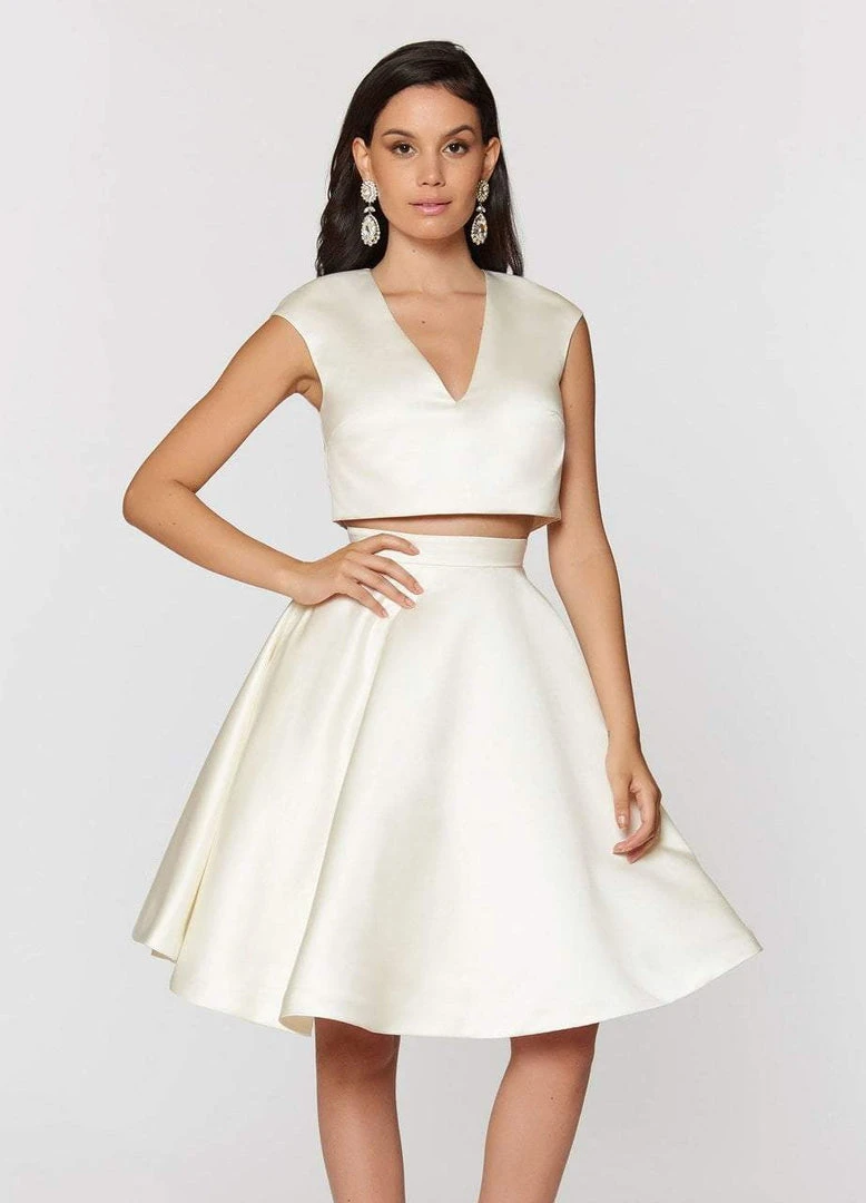 Ashley Lauren - 4052 V-Neck Two Piece Cocktail Dress 3 Ashley Lauren - 4052 V-Neck Two Piece Cocktail Dress