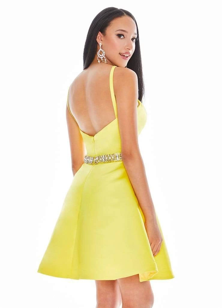 Ashley Lauren - 4071 Satin Halter Neck Crystal Beaded Belt Short Dress 10 Ashley Lauren - 4071 Satin Halter Neck Crystal Beaded Belt Short Dress