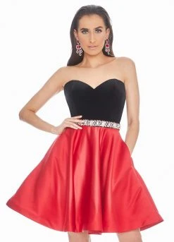 Ashley Lauren - 4078 Crystal Beaded Velvet Satin A-line Dress 11 Ashley Lauren - 4078 Crystal Beaded Velvet Satin A-line Dress