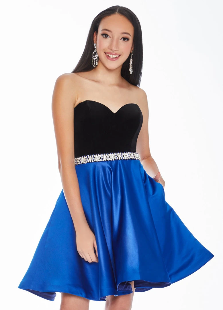 Ashley Lauren - 4078 Crystal Beaded Velvet Satin A-line Dress 8 Ashley Lauren - 4078 Crystal Beaded Velvet Satin A-line Dress
