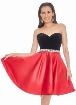 Ashley Lauren - 4078 Crystal Beaded Velvet Satin A-line Dress 12 Ashley Lauren - 4078 Crystal Beaded Velvet Satin A-line Dress