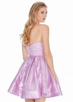 Ashley Lauren - 4081 Cut-In Halter Metallic A-Line Dress