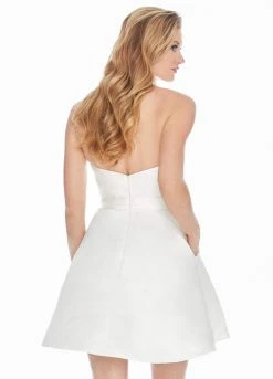 Ashley Lauren - 4082 Bow-Adorned Strapless Sweetheart Satin Dress
