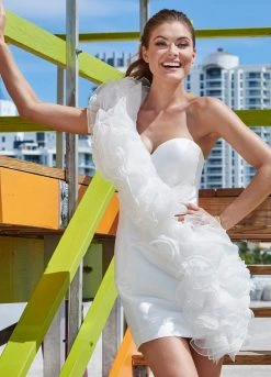 Ashley Lauren - 4170 One Shoulder Ruffled Sheath Dress 10 Ashley Lauren - 4170 One Shoulder Ruffled Sheath Dress