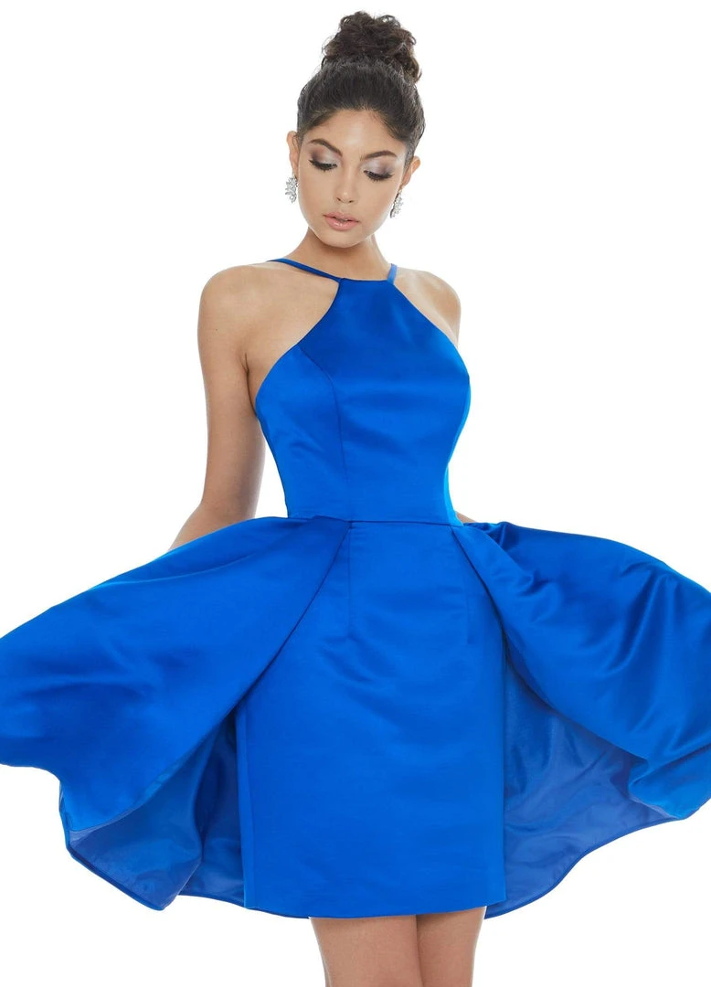 Ashley Lauren - 4201 Halter Sheath Cocktail Dress With Overskirt 6 Ashley Lauren - 4201 Halter Sheath Cocktail Dress With Overskirt