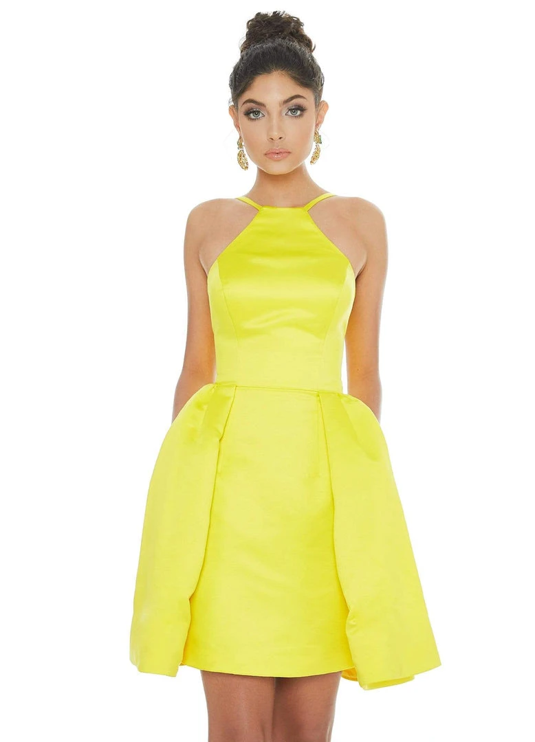 Ashley Lauren - 4201 Halter Sheath Cocktail Dress With Overskirt 9 Ashley Lauren - 4201 Halter Sheath Cocktail Dress With Overskirt