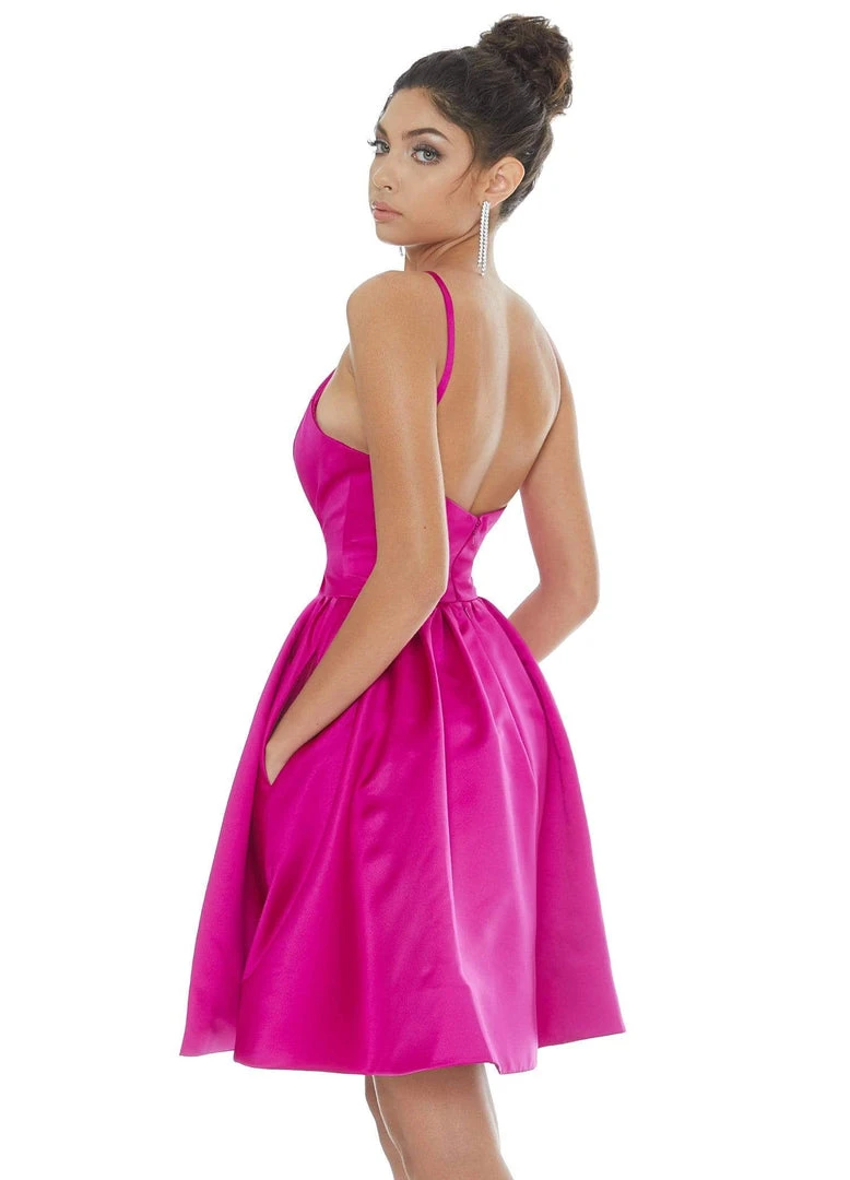 Ashley Lauren - 4201 Halter Sheath Cocktail Dress With Overskirt 4 Ashley Lauren - 4201 Halter Sheath Cocktail Dress With Overskirt