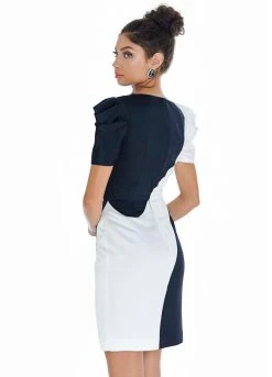 Ashley Lauren - 4207 Color Block Satin Short Dress 10 Ashley Lauren - 4207 Color Block Satin Short Dress