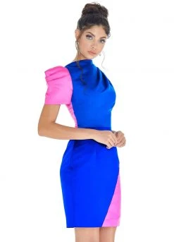 Ashley Lauren - 4207 Color Block Satin Short Dress 13 Ashley Lauren - 4207 Color Block Satin Short Dress