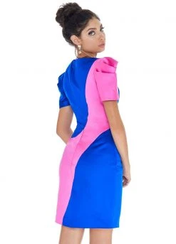 Ashley Lauren - 4207 Color Block Satin Short Dress 15 Ashley Lauren - 4207 Color Block Satin Short Dress