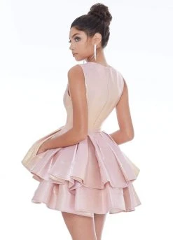 Ashley Lauren - 4211 Two Tone Jewel Tiered Cocktail Dress