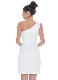 Ashley Lauren - 4212 One Shoulder Column Short Dress With Bow