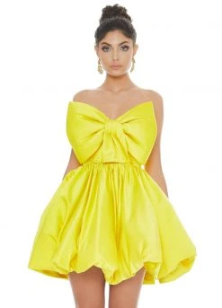 Ashley Lauren - 4218 Bowed Strapless A-Line Cocktail Dress