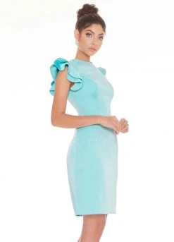 Ashley Lauren - 4228 Tiered Flutter Sleeve Crepe Cocktail Dress 6 Ashley Lauren - 4228 Tiered Flutter Sleeve Crepe Cocktail Dress