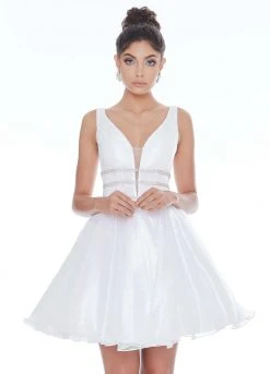 Ashley Lauren - 4242 Jeweled Belt Organza Cocktail Dress