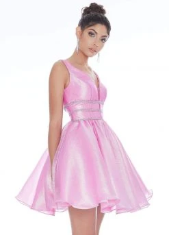 Ashley Lauren - 4242 Jeweled Belt Organza Cocktail Dress