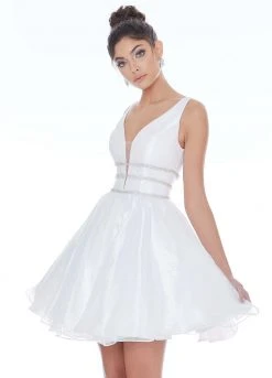 Ashley Lauren - 4242 Jeweled Belt Organza Cocktail Dress