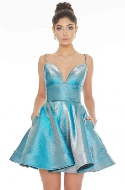 Ashley Lauren - 4243 Shimmering Brocade Sexy Back Cocktail Dress