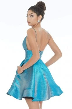 Ashley Lauren - 4243 Shimmering Brocade Sexy Back Cocktail Dress