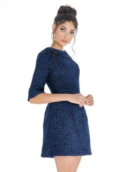 Ashley Lauren - 4278 Quarter Length Sleeve Jewel Neck A-line Dress