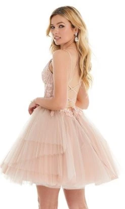 Ashley Lauren - 4299 Embroidered Deep V Neck Tulle A-line Dress 13 Ashley Lauren - 4299 Embroidered Deep V Neck Tulle A-line Dress
