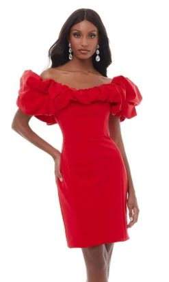 Ashley Lauren - 4337 Puff Ruffle Off Shoulder Sheath Cocktail Dress 17 Ashley Lauren - 4337 Puff Ruffle Off Shoulder Sheath Cocktail Dress