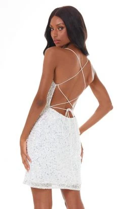 Ashley Lauren - 4395 Spaghetti Strap Open Back Fully Beaded Dress 12 Ashley Lauren - 4395 Spaghetti Strap Open Back Fully Beaded Dress