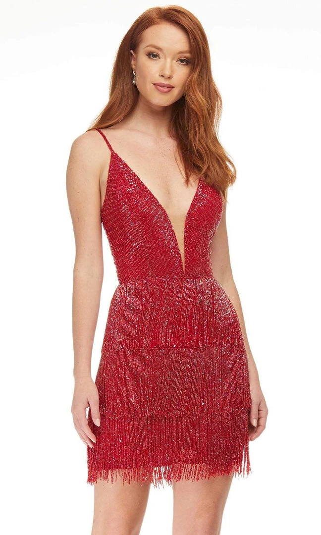 Ashley Lauren - 4419 Plunging V-Neck Sheath Dress 6 Ashley Lauren - 4419 Plunging V-Neck Sheath Dress