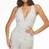 Ashley Lauren - 4439 Sequined Fringed Sexy Romper