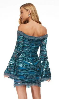 Ashley Lauren - 4440 Sequin And Fringed Short Fancy Dress