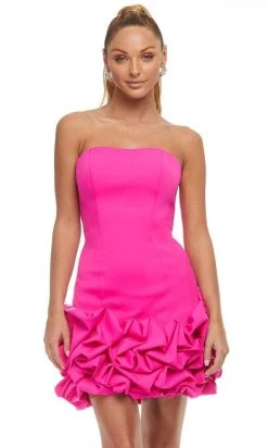 Ashley Lauren - 4443 Strapless Minimal Ruffled Short Dress