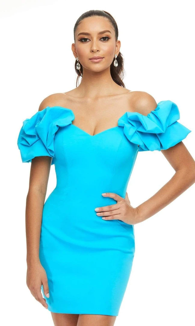 Ashley Lauren - 4451 Ruffled Sleeves Off Shoulder Dress 6 Ashley Lauren - 4451 Ruffled Sleeves Off Shoulder Dress