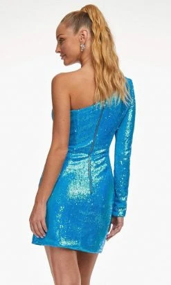 Ashley Lauren - 4455 Sequined Asymmetric Sheath Dress