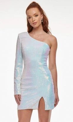 Ashley Lauren - 4455 Sequined Asymmetric Sheath Dress