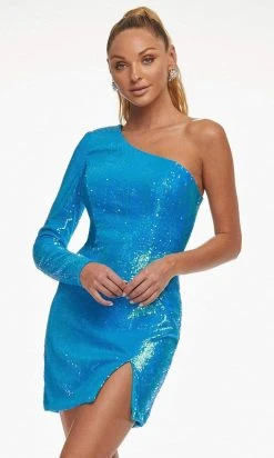 Ashley Lauren - 4455 Sequined Asymmetric Sheath Dress