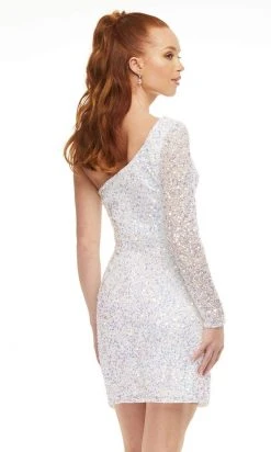 Ashley Lauren - 4457 Full Sequins One Shoulder Fitted Cocktail Dress