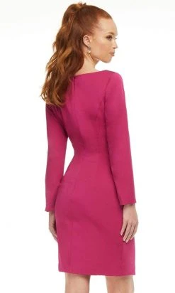 Ashley Lauren - 4458 Bateau Ruched Short Dress 8 Ashley Lauren - 4458 Bateau Ruched Short Dress