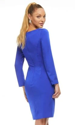 Ashley Lauren - 4458 Bateau Ruched Short Dress 10 Ashley Lauren - 4458 Bateau Ruched Short Dress