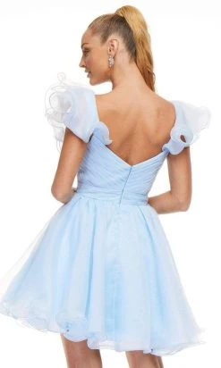 Ashley Lauren - 4464 Ruffled Plunging V-Neck Cocktail Dress