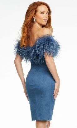 Ashley Lauren - 4481 Straight Across Denim Short Dress