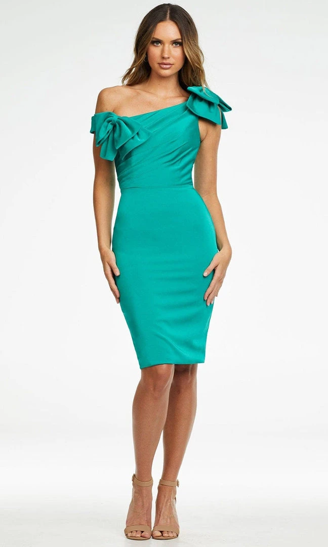Ashley Lauren - 4494 Asymmetric Ruched Sheath Dress 3 Ashley Lauren - 4494 Asymmetric Ruched Sheath Dress