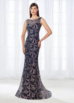 Cameron Blake By Mon Cheri Cameron Blake - 118671 Illusion Lace Bateau Evening Dress