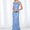 Cameron Blake By Mon Cheri Cameron Blake - 118676 Cap Sleeve Lace And Ribbonwork Evening Gown